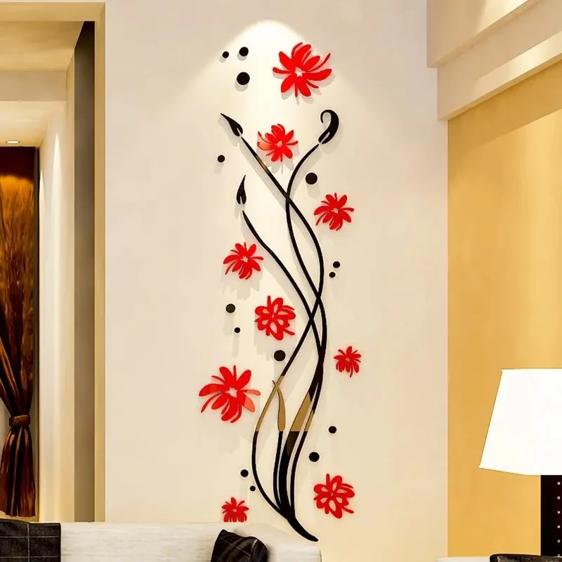 

Orchid 3D Three-dimensional Wall Stickers Porch Bedroom Wall Stickers Corridor Decorative Wall Stickers Acrylic Wallpaper