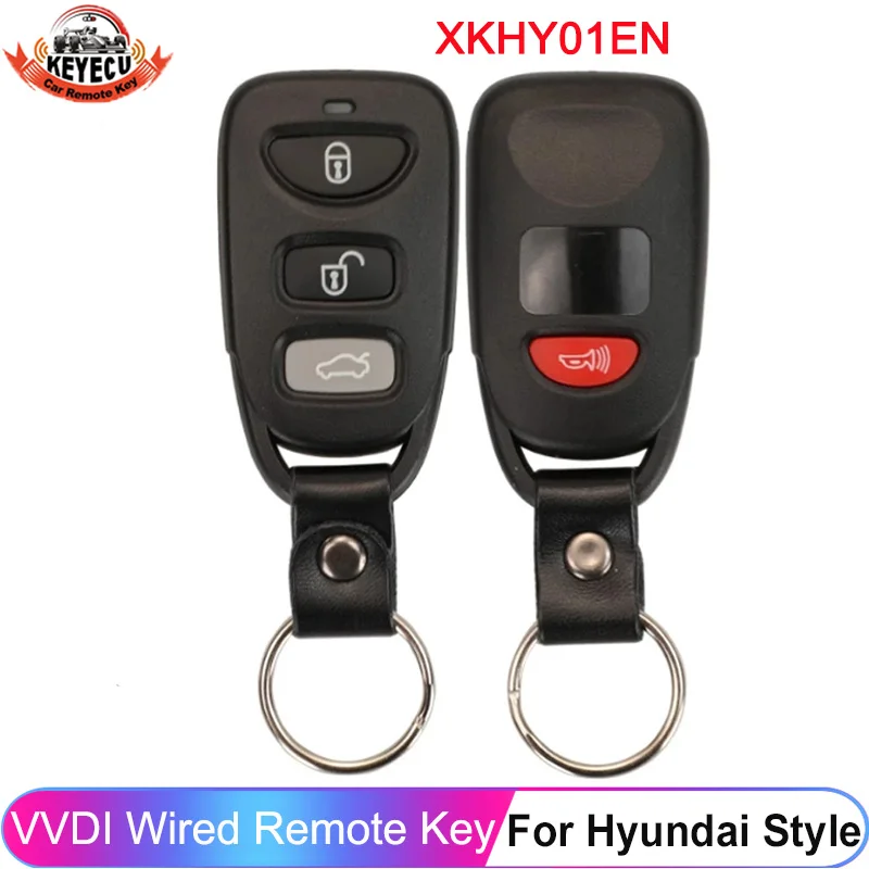 KEYECU Xhorse XKHY01EN Wire Remote Car Key For Hyundai Style 3+1 / 4 Button English Version VVDI 4 Button