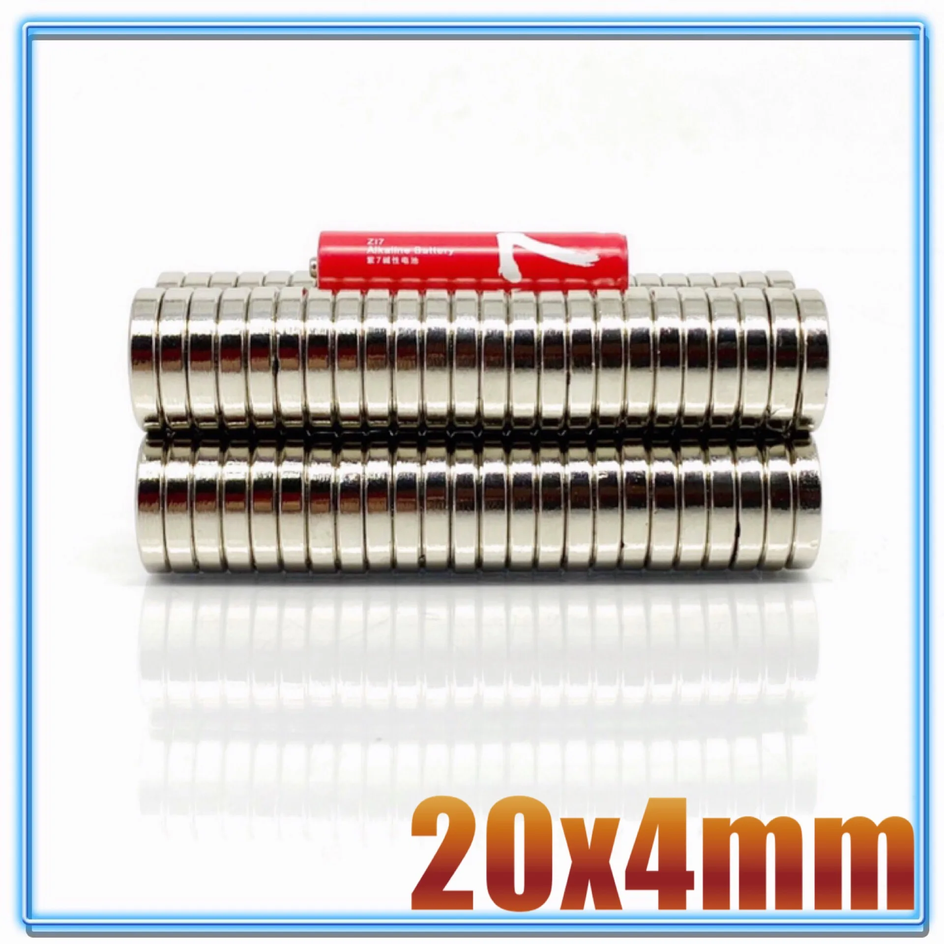 Ímãs magnéticos fortes 20*4 poderosos do ímã n35 20x4mm do neodímio de 20x4mm ímãs redondos permanentes 20x4 dos pces 2-100