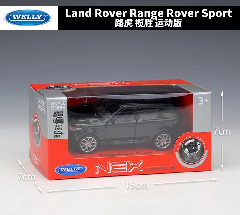 WELLY Diecast Car 1:36 Scale Land Rover Range Rover Sport SUV Pull Back Model Car Metal Alloy Toy Car For Boy Gift Collection