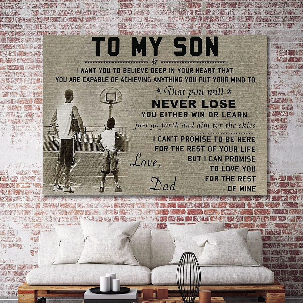 To My Son Daughter Canvas Poster I Want You To Believe Deep In Your Heart Quote Painting Nursery Kidroom Wall Prints Retro Decor