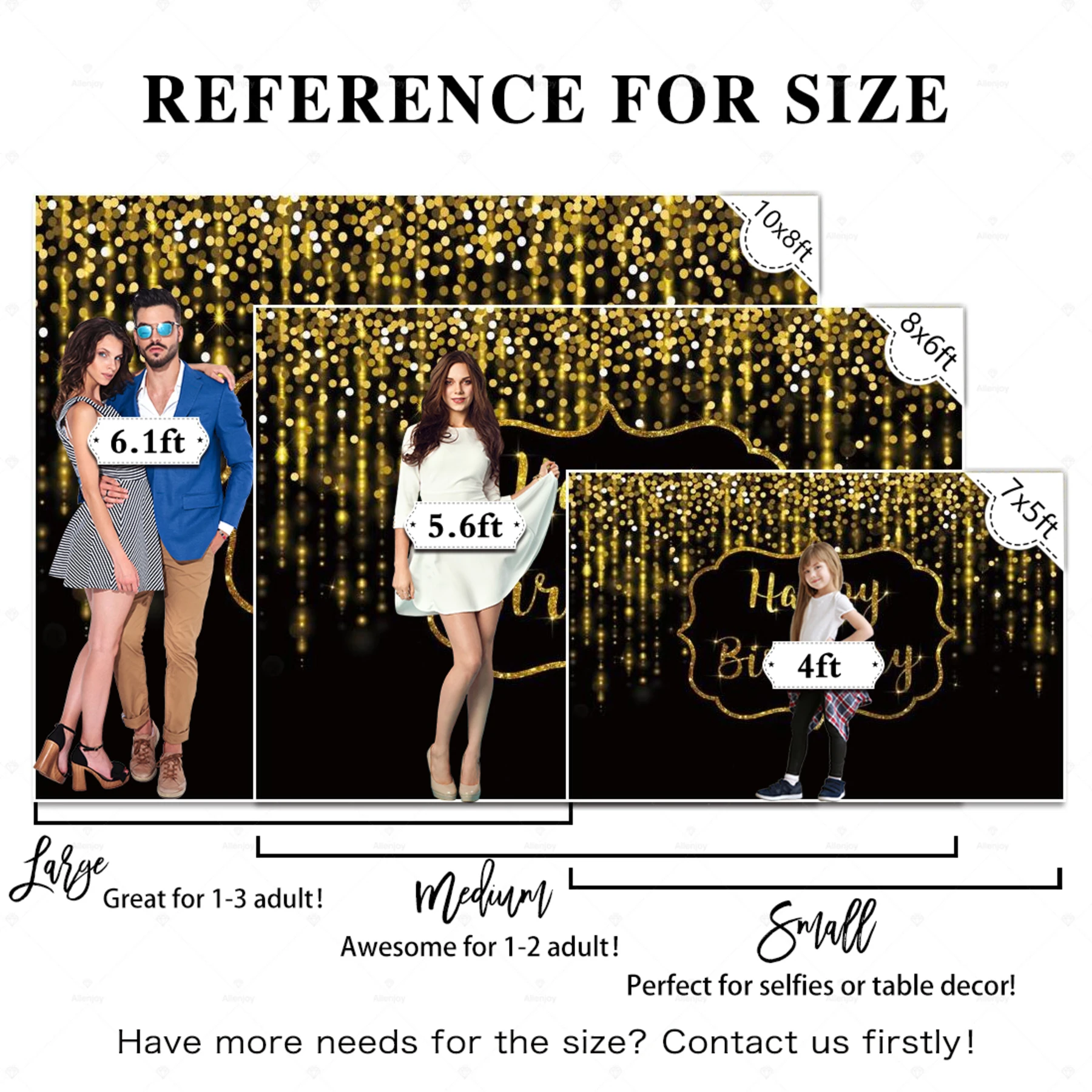 Funnytree 7x5ft Happy Birthday Backdrop for Black and Gold Commemorative Party Party Baby Shower Decoration Shooting Background