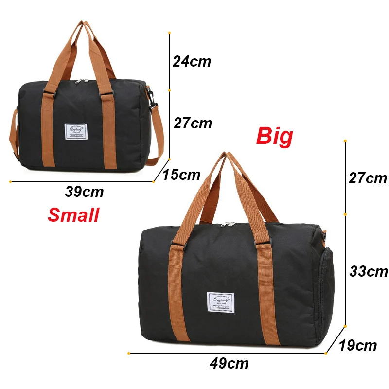 Waterproof Weekend Bag With Shoes Packet Unisex Sport Gym Duffle Bags Oxford Cloth Hand Travel Bag Men Casual Handbag Weekender