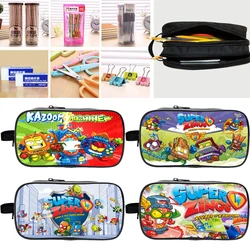 Double Layer Super Zings Pencil Case Kids Superzings Pencil Box Boy Girl Cartoon Anime Pen Bag Students Stationery Storage Bag