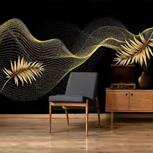 Modern Creative Light Luxury Golden Leaf Lines Wallpaper 3D Living Room Bedroom Home Decor Art Murals Wall Paper Papel De Parede - AliExpress 13