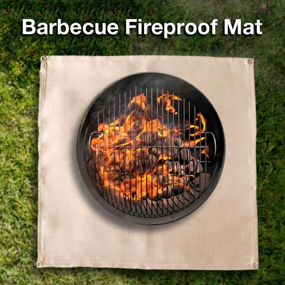 Portable Camping Barbecue Fireproof Blanket Flame Retardant Stove Floor Mat Terrace Lawn Protection Mat