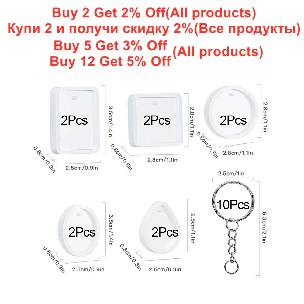 20 Cái/bộ DIY Móc Khóa Mặt Dây Chuyền Đúc Dẻo Silicone Khuôn Mẫu Bộ Pha Lê Nhựa Dính Khuôn Cho DIY Nhựa Mặt Dây Chuyền Trang Sức Làm Dụng Cụ