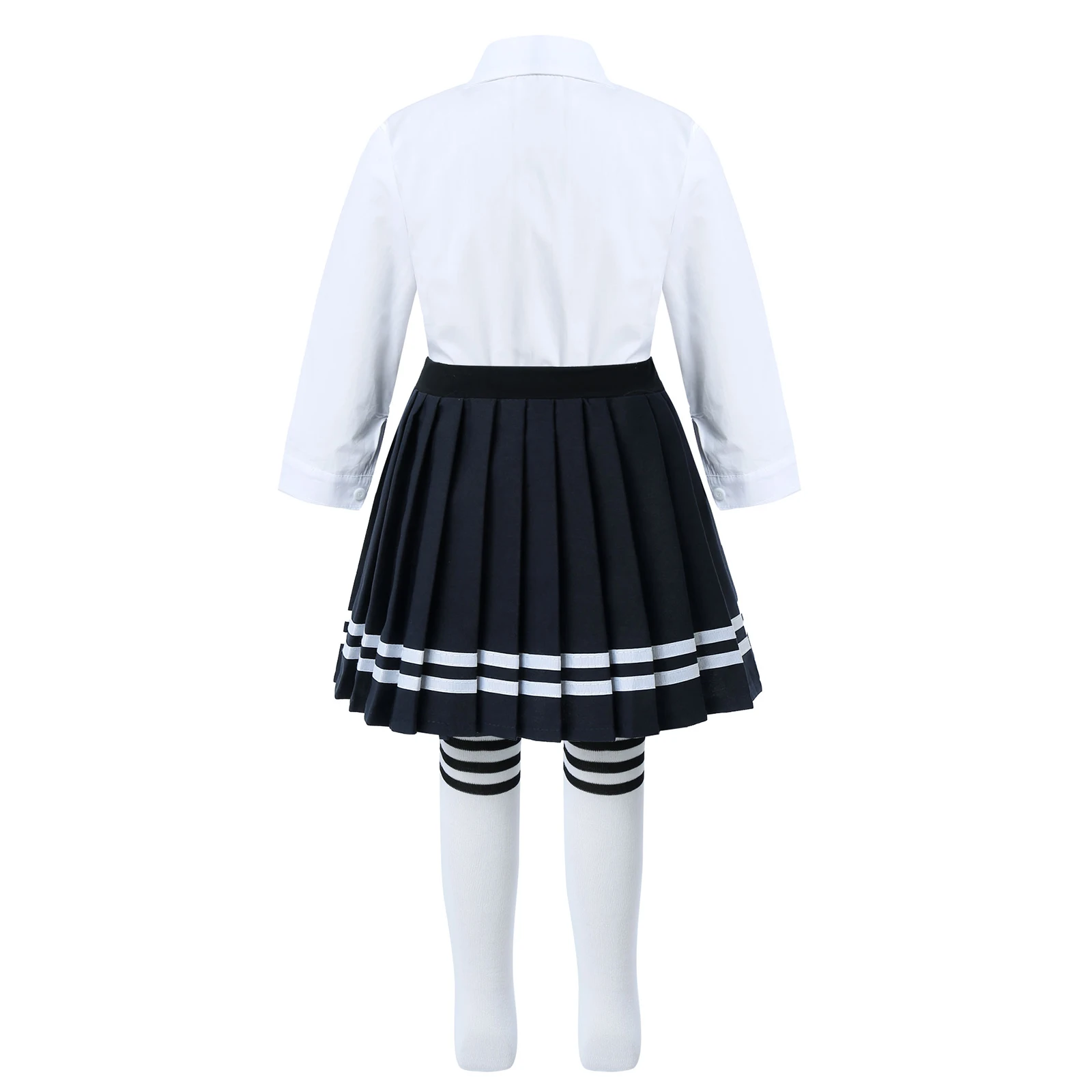 Children School Uniform Japanese Student Clothing Set Kids Girls 2PCs Long Sleeve Spring Autumn Navy Suit Primary Kindergarten