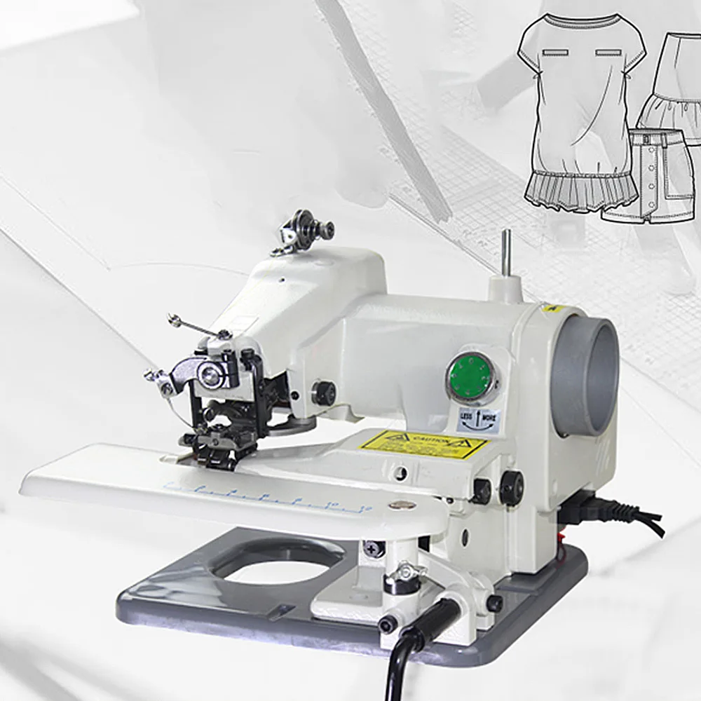 120W Household Sewing Machine Desktop Blind Stitching Machine 220V Direct Drive Clothes Fabrics Overlock Sewing Machine KX500