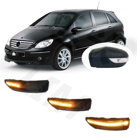 Dla Mercedes Benz B Class B150 B160 B170 B180 B200 CDI W245 2005 2006 2007 2008 Prefacelift Dynamiczny kierunkowskaz w lusterku LED
