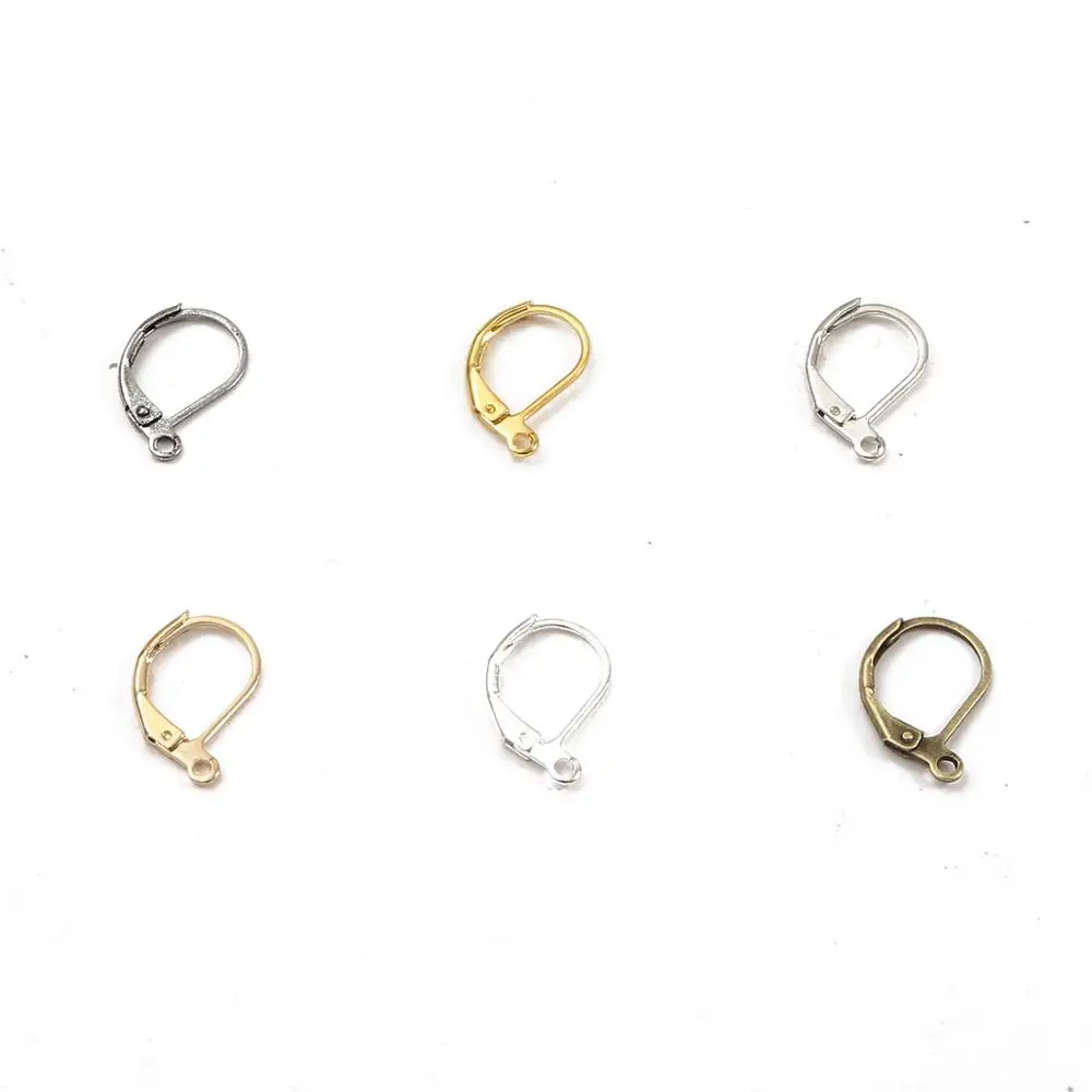 10pcs 10*16mm Copper Hypoallergenic Rose Gold French Earring Hooks Wire Ear Clasps Settings Base for DIY Jewelry Making