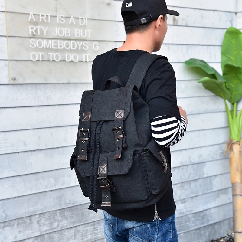 2019 New Men Canvas Backpack Men Backpacks Large Male Mochilas Feminina Casual Schoolbag For Boys High Quality