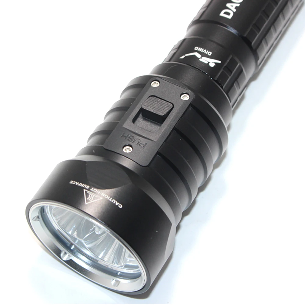 Linterna LED de buceo DX4S de 8000 lúmenes, linterna táctica de 3 modos para buceo, 100m, luz Flash subacuática, reflector para Camping