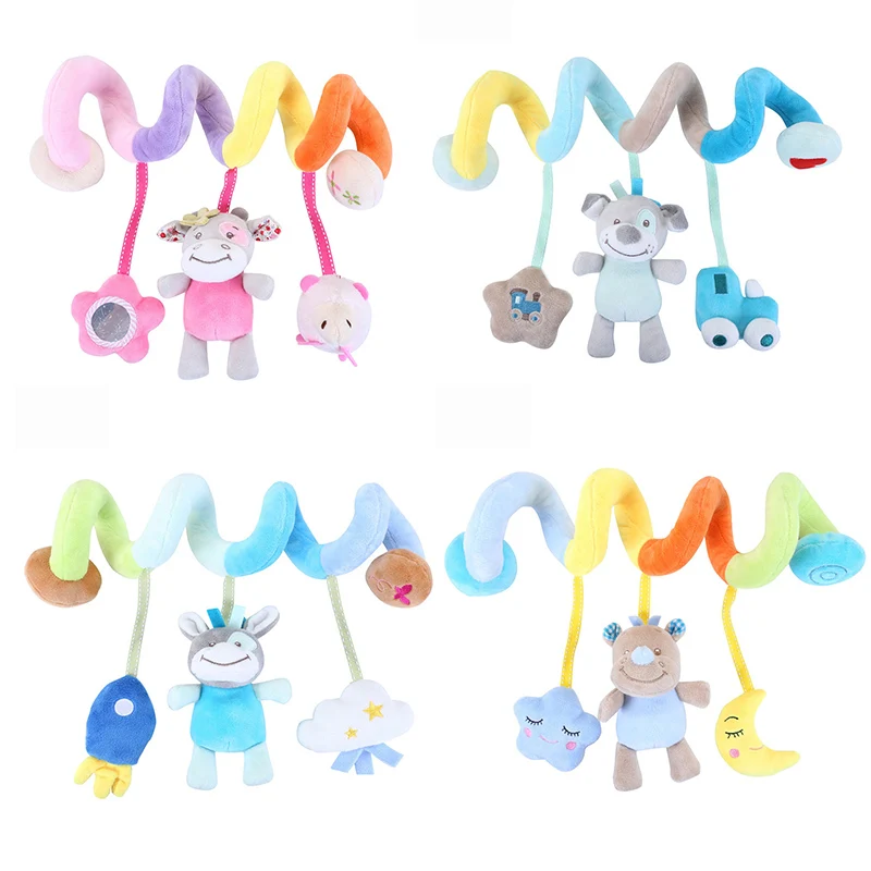 

Soft Baby Toys 0-12 Months Music Crib Stroller Hanging Spiral Kids Sensory Educational Toy For Newborn Baby Rattles Bed Bell