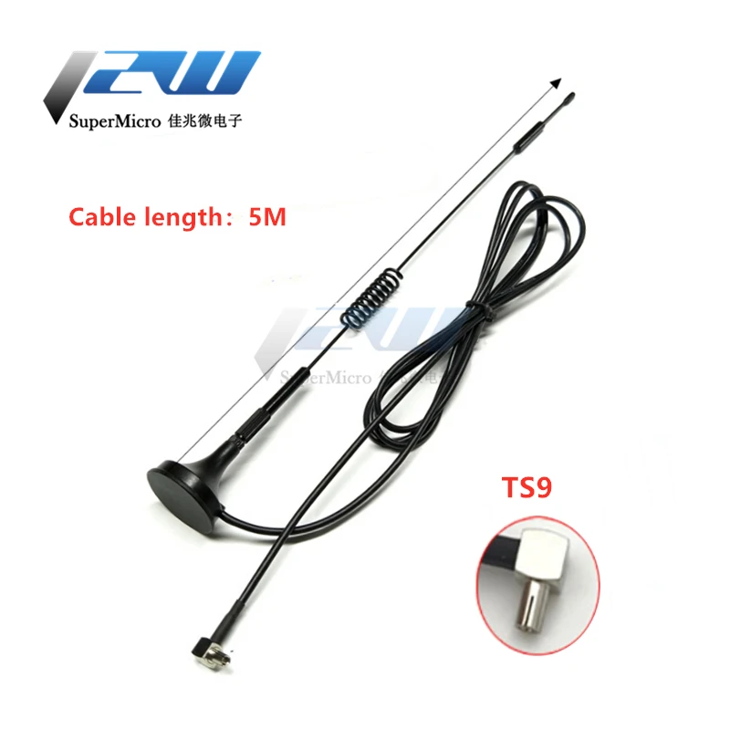 700-2700MHz 12dBi 2G 3G 4G LTE Magnetic Antenna TS9 CRC9 SMA Male Connector GSM External router antenna RG174 3M 5M