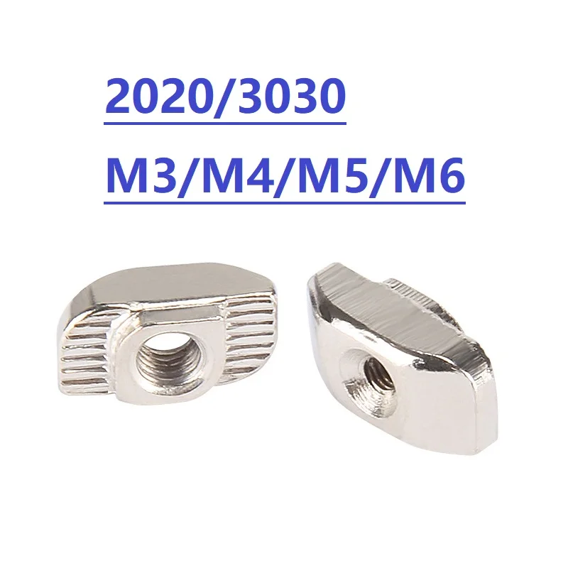 Rampas 20/30 tipo M3 M4 M5, ranura de acero al carbono, tuerca en T, martillo deslizante, conector de sujetador para perfil de aluminio 2020/3030, 10 Uds.