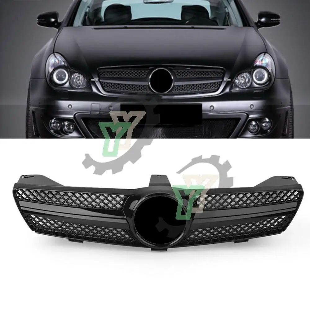 Car Accessory Front Bumper Grille Upper racing Grill for Mercedes-benz W219 CLS350 CLS500 SLS600 2005 2006 2007 2008 With EMBLEM