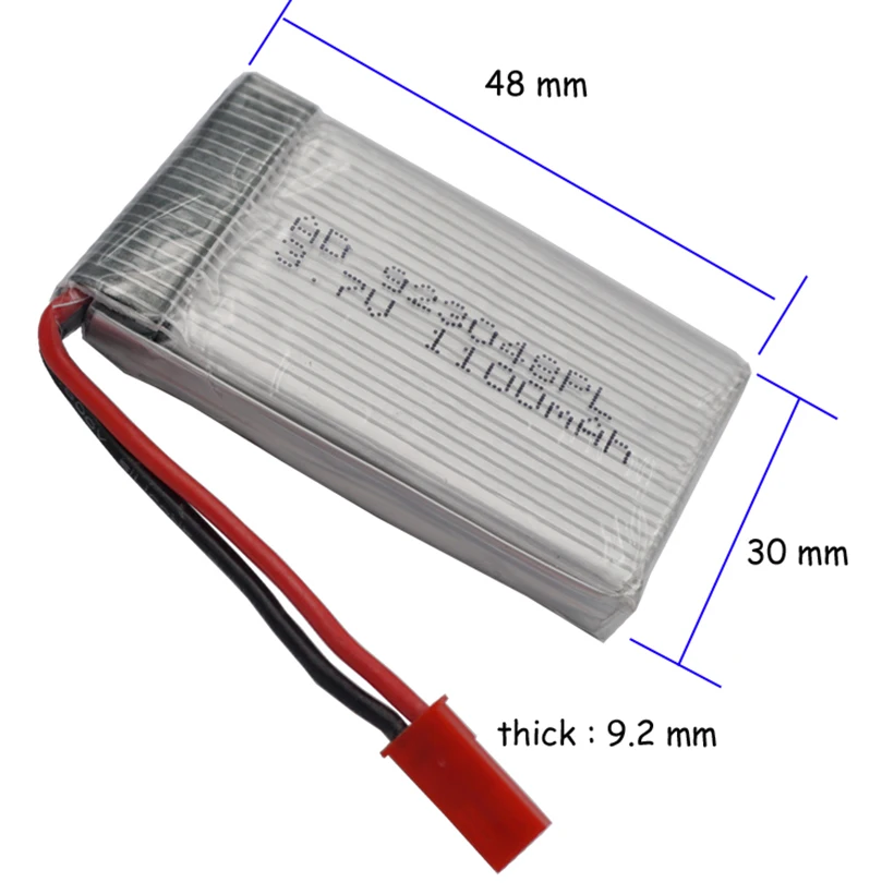 2 pz 3.7V 1100mAh 4.07Wh 25C batteria ricaricabile ai polimeri di litio 923048 connettore JST per Syma X5SW X5C-1 X8tw parte Drone elicottero