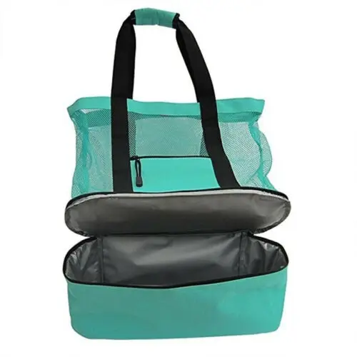 High Quality Insulation Beach Bag with Uniform Mesh Smooth Zipper Portable Fresh-keeping Organizer bag