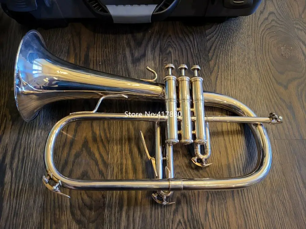 High Quality Bach  Flugelhorn  Bb Trumpet 183 Silver Popular Musical instrument With Case Free Shipping