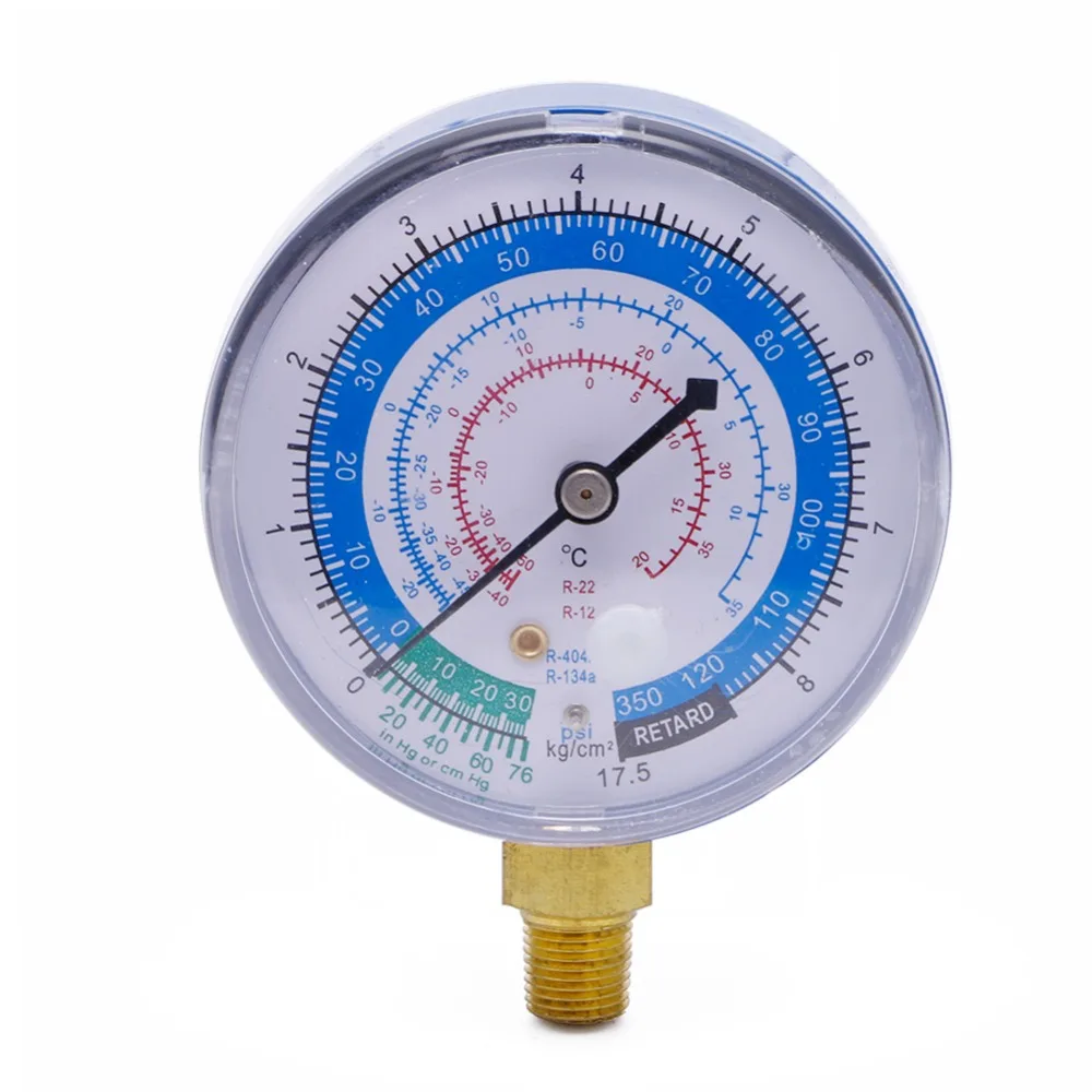 New Blue Air Conditioner R404 R134A R22 Refrigerant Low Pressure Gauge KPA Drop Shipping U1JF