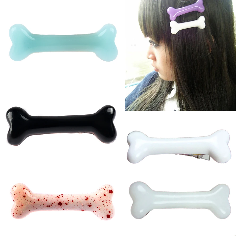 1PC Bone Shaped Hair Clips Hairpins Creative Hair Clips Girls Lovely Hairpin Styling Tools Halloween Costume Prop Accessories