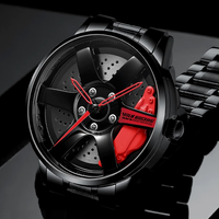 3D Spinning Dial Watches Unique Rim Hub Watch Custom Design Sports Car Rim Watch Waterproof Watch Mens Clock Wheel Wristwatch