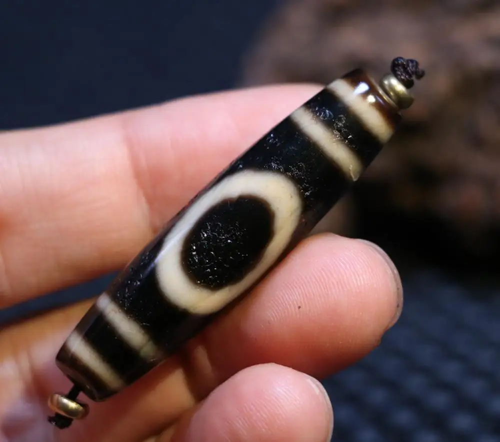 Treasure Talisman Magic Energy Tibetan old Agate Ivory Color Harmonious Heaven&Earth dZi Bead Amulet Pendant FR ZZY timestown