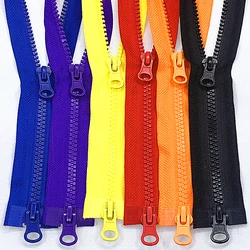1pcs Double Zippers, 5# 80cm, 90cm, 100cm Plastic Resin Double Zippers, Colored Clothes Sliders, Clothes Bags, Sewing Materials,
