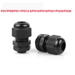 10PCS IP68 Electric Cable Gland Probe Waterproof Connector Joint Wire Fitting Cable Entry Plastic PG7/PG9/PG11/PG13.5/PG16/PG36