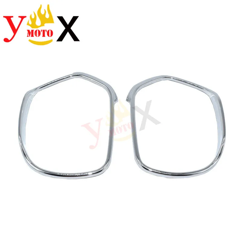 Motorcycle Chrome ABS Rearview Mirror Accent Trim Ring Frame Cover Decal Decoration For Honda Goldwing GL1800 2001-2017 2002 03