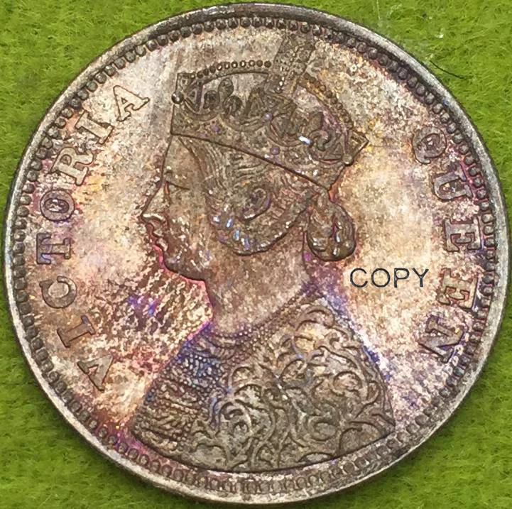 1862 Half Rupee Brass Silver Plated Copy Coin India Victoria Queen Can Choose The Different Color And Year