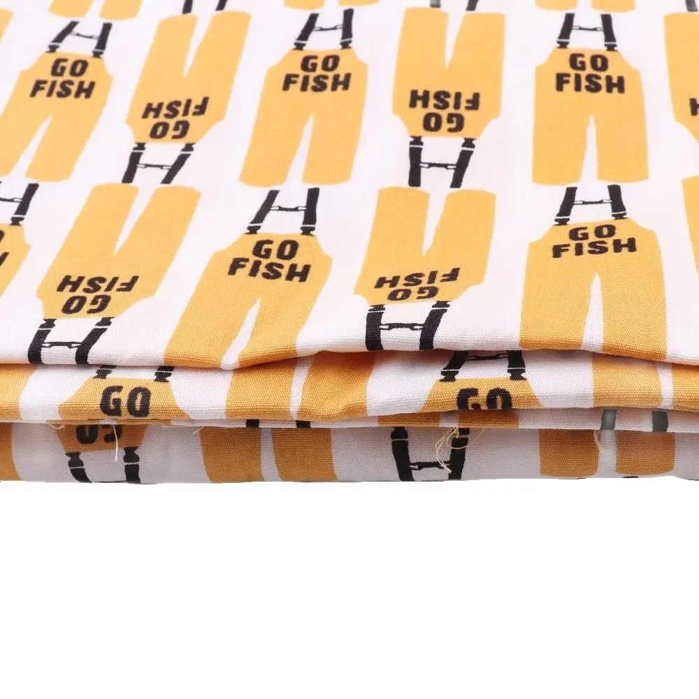 150*50CM Fabric cotton Orange and white Fish Neatly arranged for Apron Curtain Picnic cloth DIY Sewing Sheets Dress Home Textile