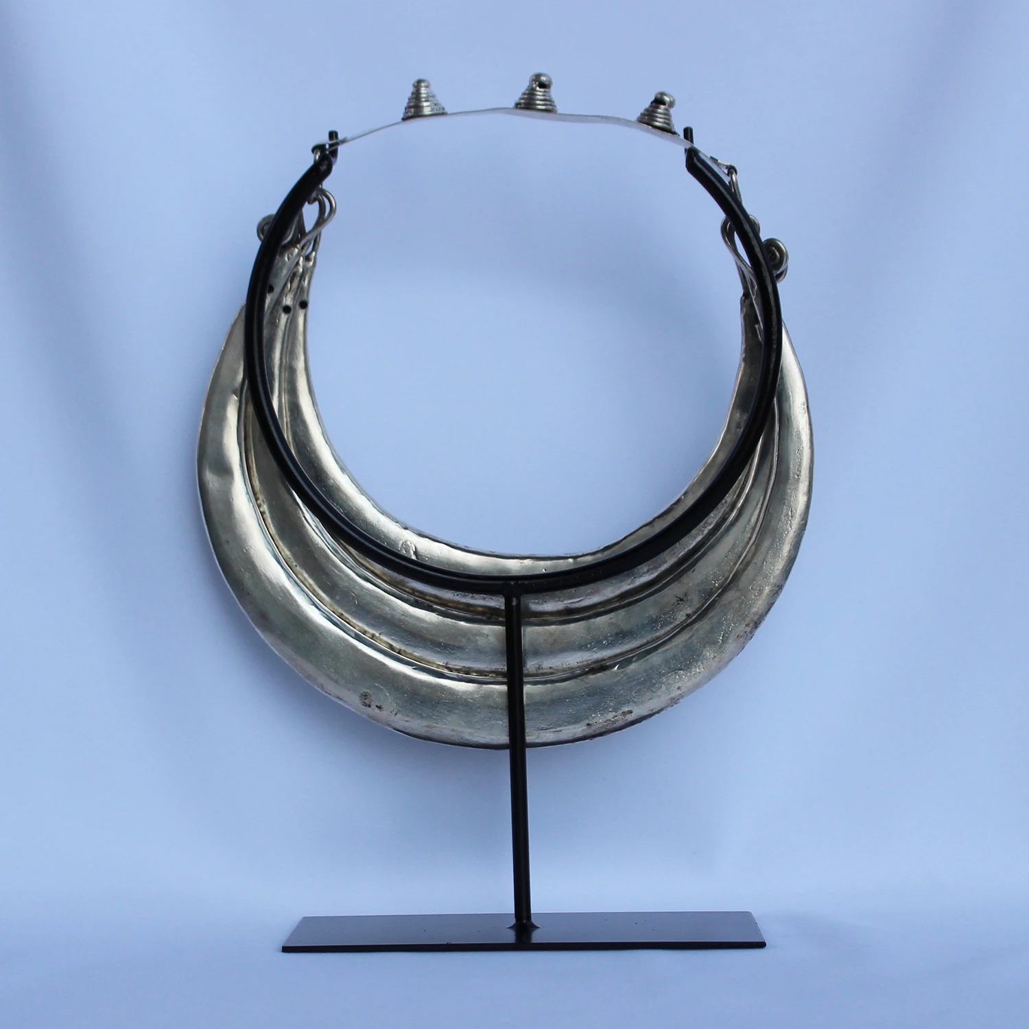 Miao silver necklace with iron stand, home decoration