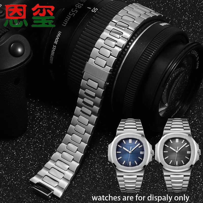 

Solid Stainless Steel Strap Convex Interface Metal Wristband For 5711/5726 Men's Watch Accessories Silver Bracelet