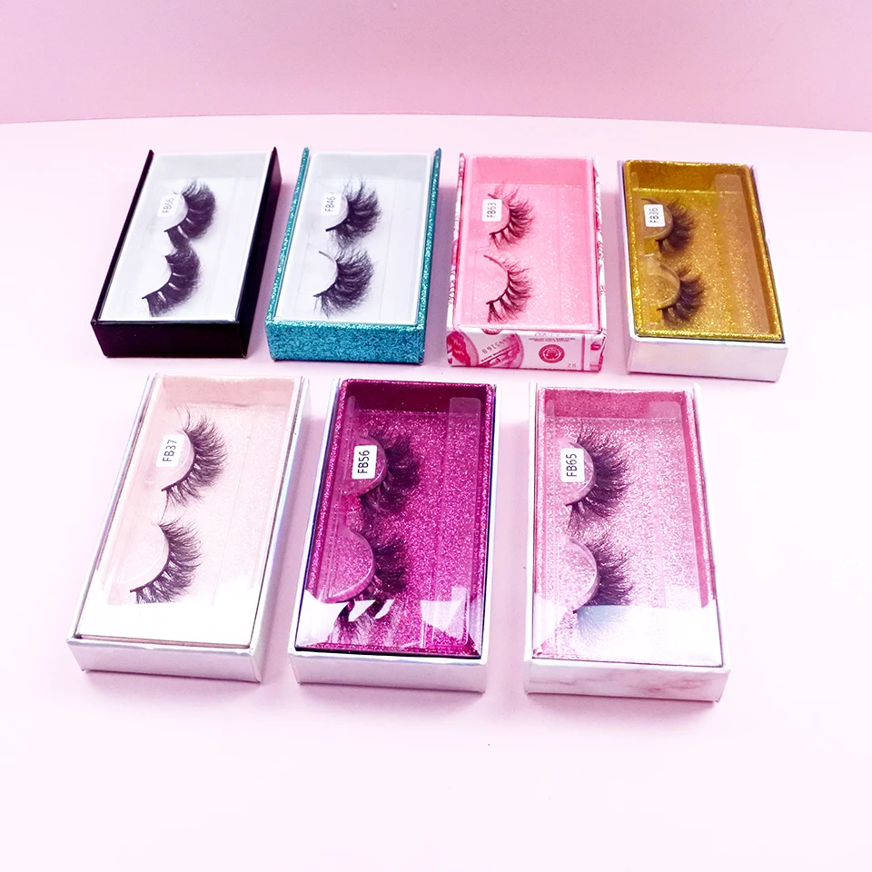 7 Colors Eyelash Packaging Wholesale 7-100 pcs / lot Lash Boxes Packaging Empty Lash Box With Clear Tray Eyelashes Box Package