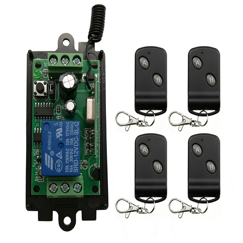 

DC 9V 12V 24V 1 CH 1CH Relay Receiver Transmitter Light Lamp LED Remote Control Switch Power Wireless Switch Lock Unlock