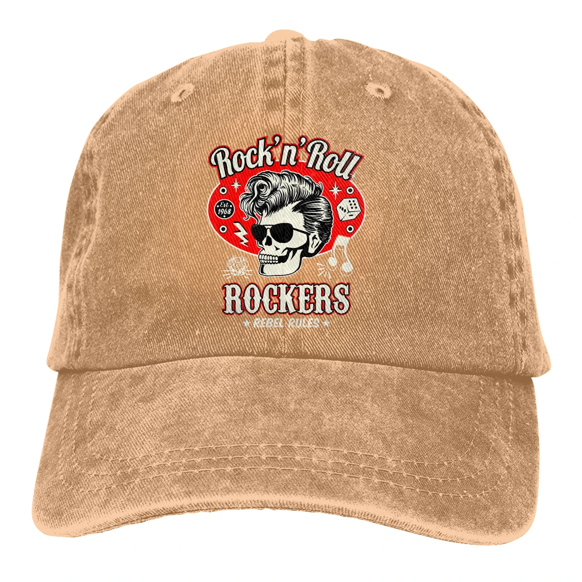 Myte męska czapka z daszkiem czaszka kości Rockers Trucker czapki z daszkiem tata kapelusz Rockabilly Rock and Roll czapki golfowe