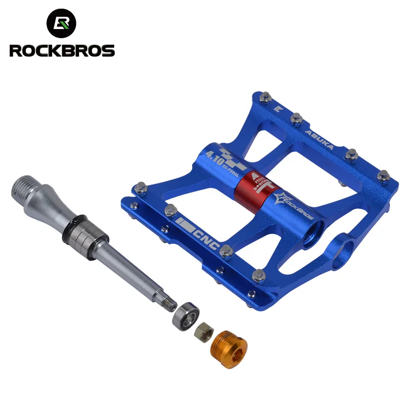 ROCKBROS pedali per bici da ciclismo in lega di alluminio 4 cuscinetti Mountain MTB pedali per bicicletta pedali MTB accessori per bici piatti