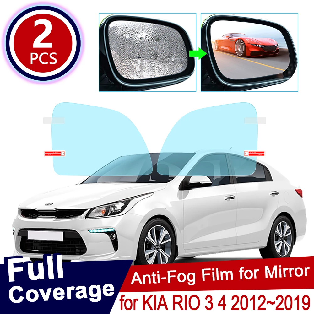 for KIA RIO 3 4 K2 2012~2019 Russian Versions Full Cover Anti Fog Film Rearview Mirror Rainproof Accessories 2013 2014 2017 2018