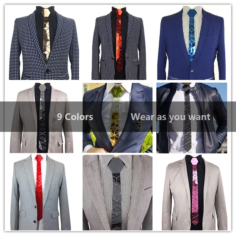 

9 Color Neckties Floral Pattern Mirror Skinny Ties Luxury Fashion Accessories Wedding Groom Necktie Blue Causal Style