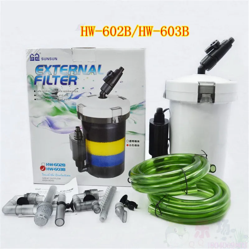 SUNSUN HW-602B 603B Aquarium External Canister Filter Super Quiet External Filter System With Pump Accessories AC220-240V