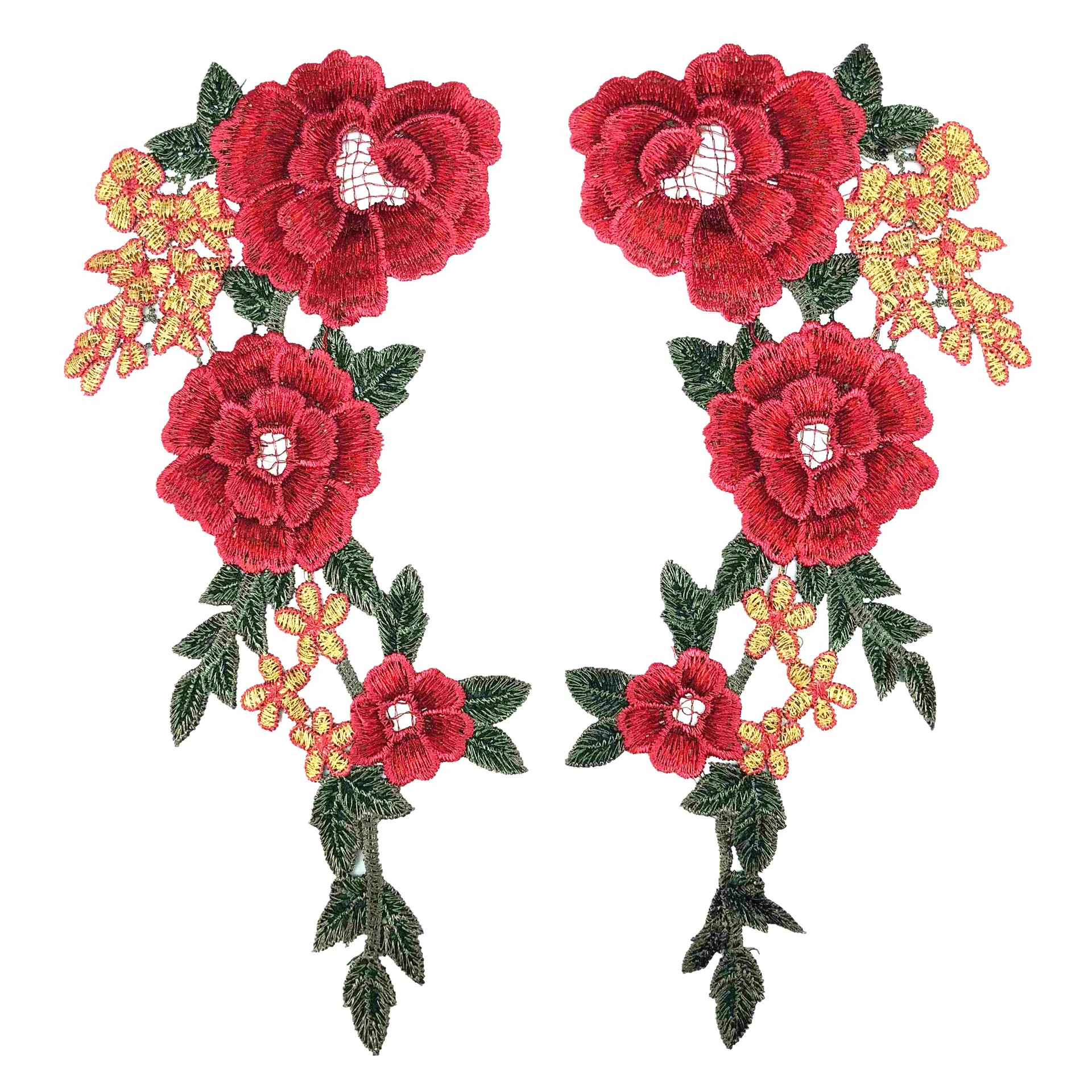 

1 Pair Water Soluble Embroidery Rose Collar Flower DIY Applique Applique Garment Accessories Tailor Supplies