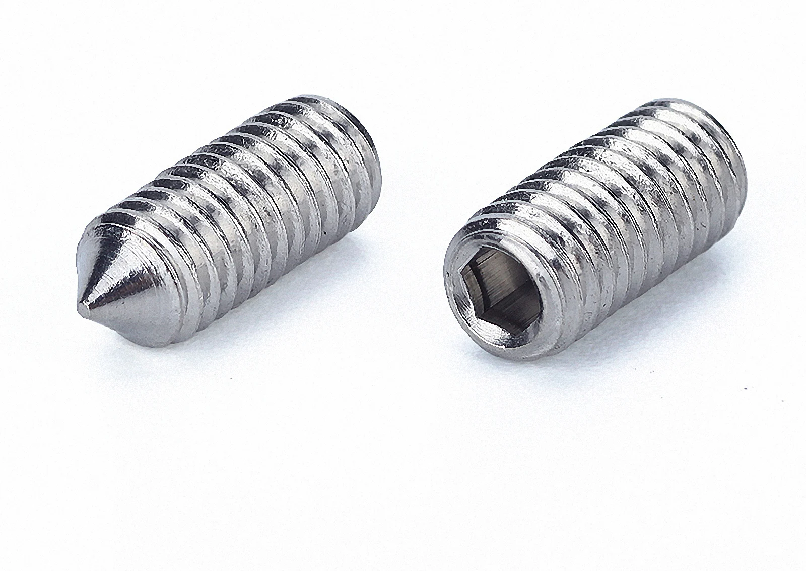 Juego de tornillos hexagonales de acero inoxidable, juego de tuercas Grub de punto cónico, M3, M4, M5, M6, M8, M10, M12, A2 304, DIN914, 5-30 unidades