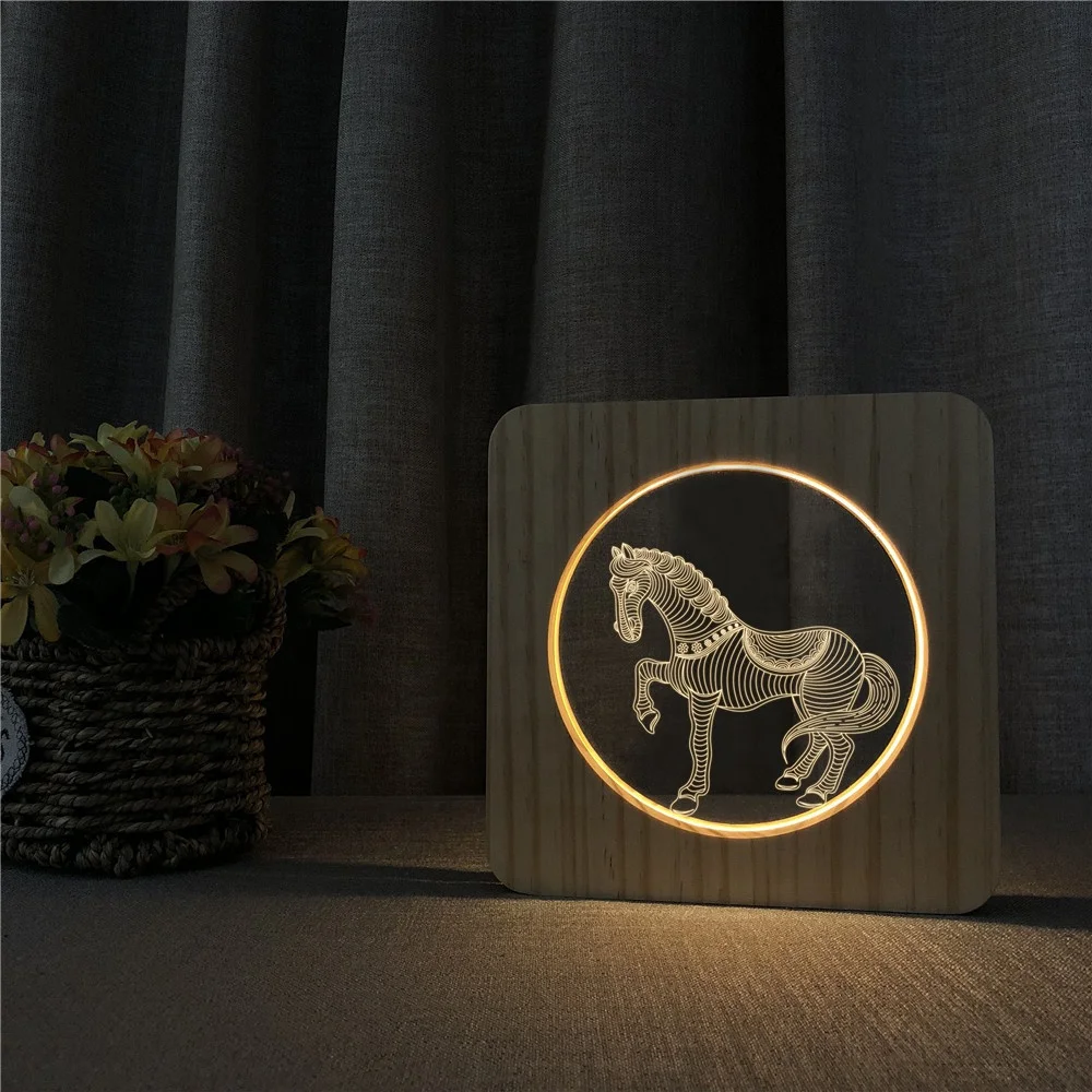 Animal 3D light Arylic LED Lighting Night Light Home Decoration Lamp USB Powered Decorative Nightlight Holiday DropShipping