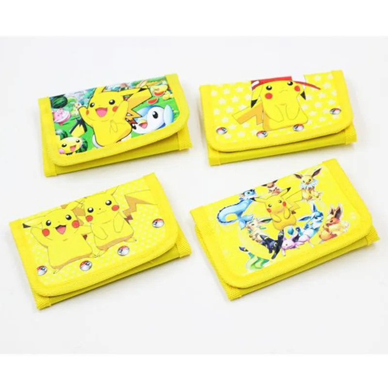 Dompet Anak Pokemon Tas Kartu Dompet Gambar Pikachu Anime Janpan Dompet Koin PVC Hadiah Natal untuk Mainan Anak Acak