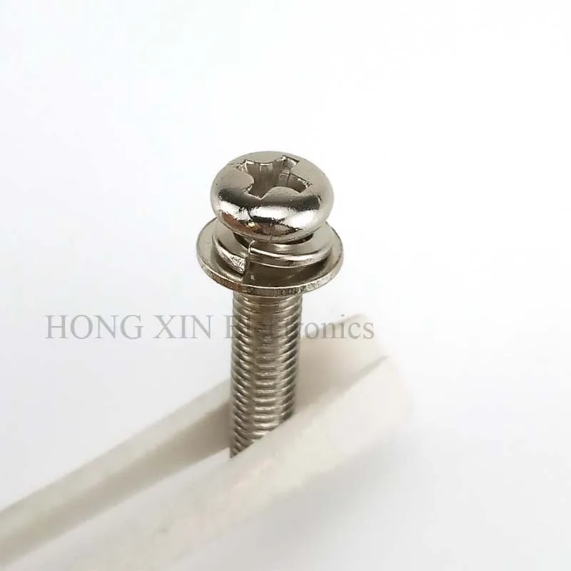 360Pcs Nickl Plating Screws Plastic Boxed M3 M4 M5 Hex Screw Combination Set, with Round Head Screws Nuts Flat Washers