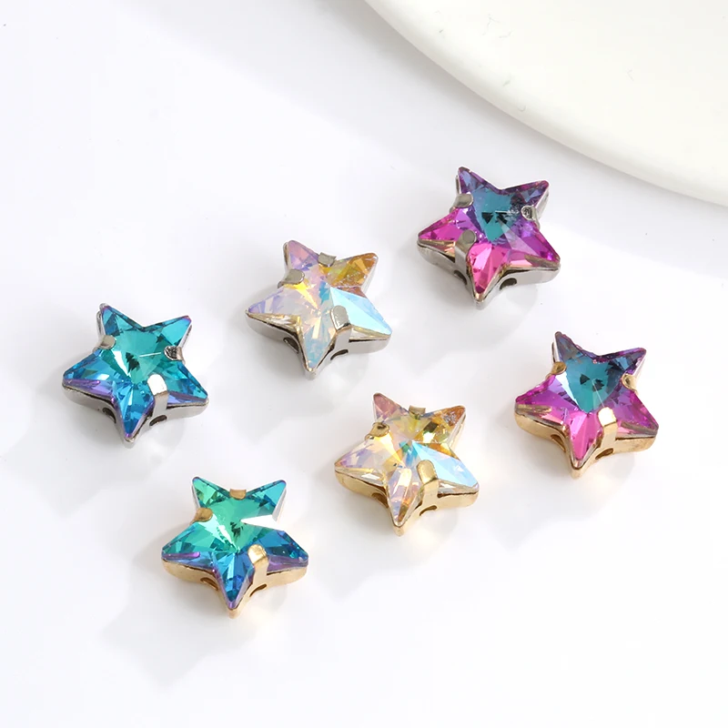 Star Shape Crystal Sewn Rhinestones for Needlework Clothes Wedding Dress Shoe DIY Rhinestones and Decorations Stones For Jewelry