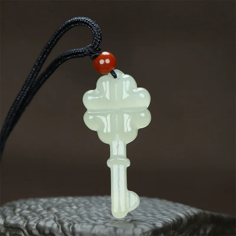 

Hot Selling Natural Hand-carve Hetian Yu Cyan Key Necklace Pendant Fashion Jewelry Accessories Men Women Luck Gifts1