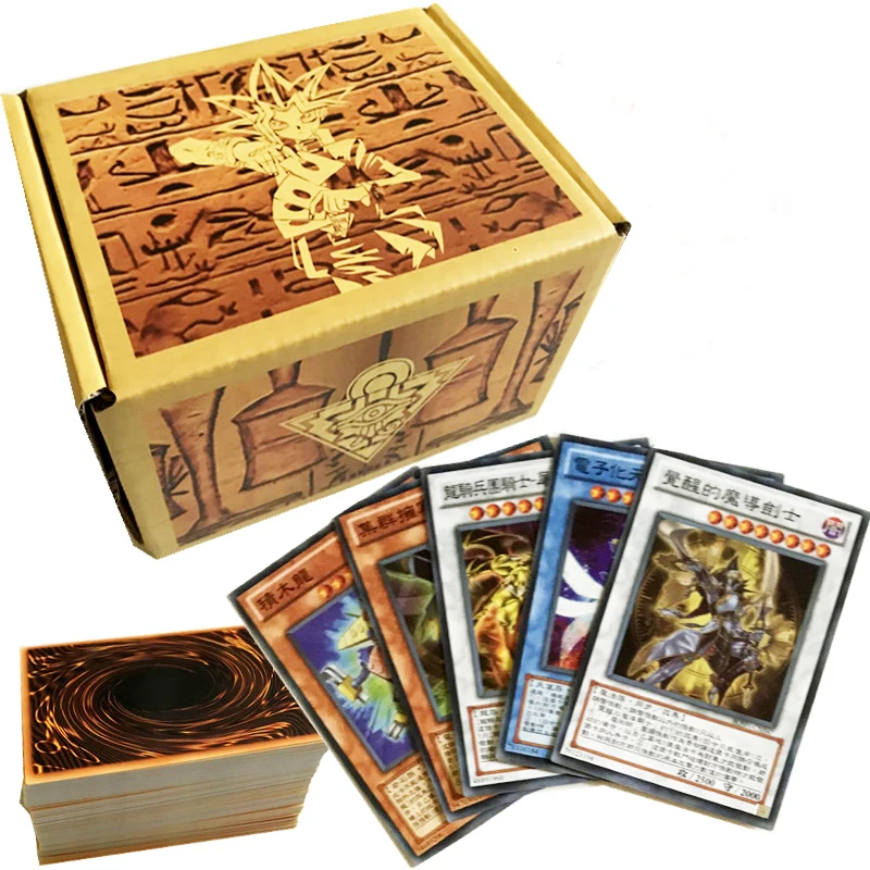 Cartão japonês yu gi oh, 100 peças, anime japonês diferentes em inglês, com asas de dragão, gigante, soldado, céu, flash card, presente de brinquedo para crianças